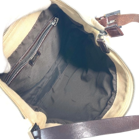 FENDI Cream Leather Zucca Shoulder Bag - Picture 13 of 16